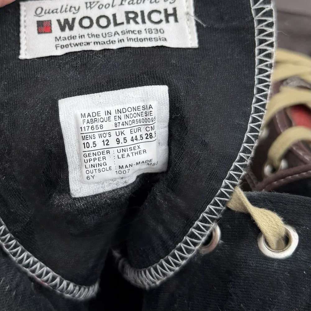 Woolrich Leather Lace-Up Combat Boots Men's 10.5 Women's 12 Brown